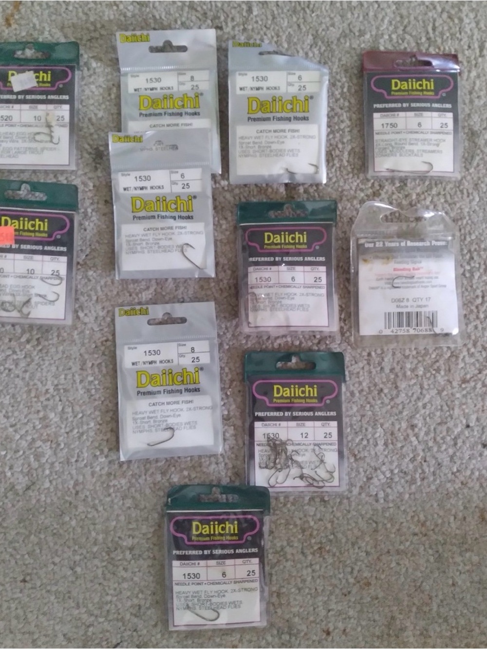 Premium Fishing Hooks Pack - Assorted Black and Silver